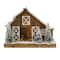 19.5" Brown LED Flocked Nativity Stable Display